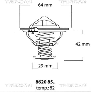 Triscan 8620 8582 - Термостат охлаждающей жидкости / корпус autosila-amz.com