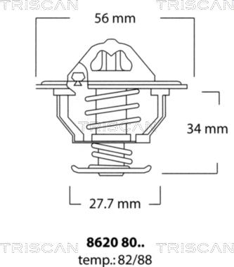 Triscan 8620 8082 - Термостат охлаждающей жидкости / корпус autosila-amz.com