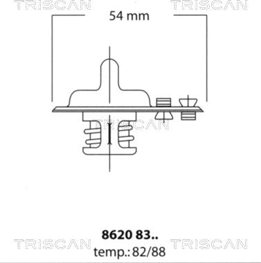 Triscan 8620 8388 - Термостат охлаждающей жидкости / корпус autosila-amz.com