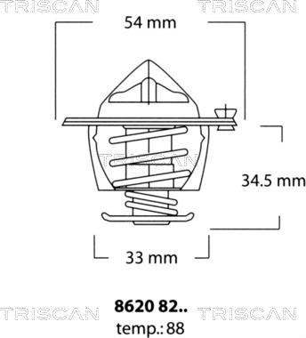 Triscan 8620 8288 - Термостат охлаждающей жидкости / корпус autosila-amz.com