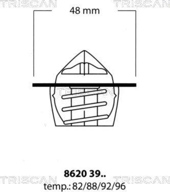 Triscan 8620 3982 - Термостат охлаждающей жидкости / корпус autosila-amz.com