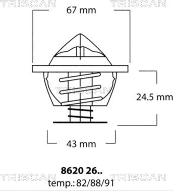 Triscan 8620 2682 - Термостат охлаждающей жидкости / корпус autosila-amz.com