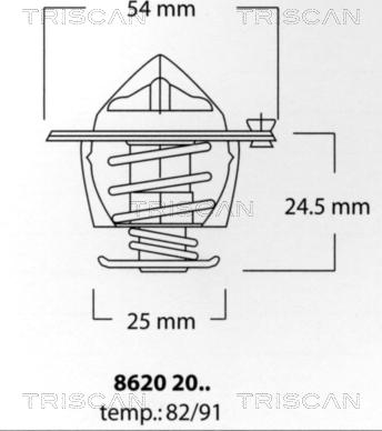 Triscan 8620 2091 - Термостат охлаждающей жидкости / корпус autosila-amz.com