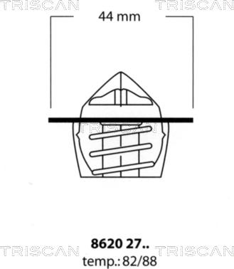 Triscan 8620 2782 - Термостат охлаждающей жидкости / корпус autosila-amz.com