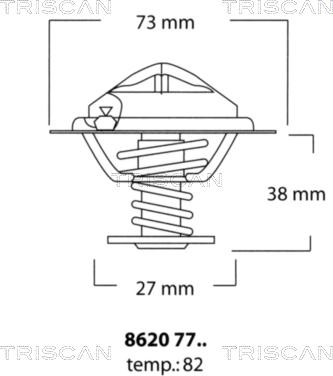 Triscan 8620 7782 - Термостат охлаждающей жидкости / корпус autosila-amz.com