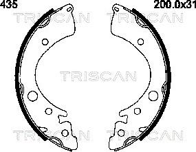Triscan 8100 40435 - Комплект тормозных колодок, барабанные autosila-amz.com