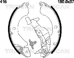 Triscan 8100 42416 - Комплект тормозных колодок, барабанные autosila-amz.com