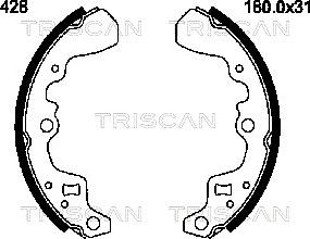 Triscan 8100 69428 - Комплект тормозных колодок, барабанные autosila-amz.com