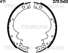 Triscan 8100 14411 - Комплект тормозных колодок, барабанные autosila-amz.com