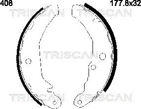 Triscan 8100 16408 - Комплект тормозных колодок, барабанные autosila-amz.com