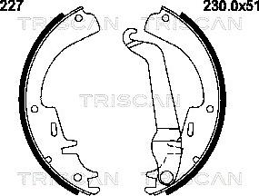Triscan 8100 16517 - Комплект тормозных колодок, барабанные autosila-amz.com