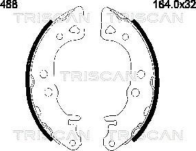 Triscan 8100 10488 - Комплект тормозных колодок, барабанные autosila-amz.com