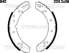 Triscan 8100 10040 - Комплект тормозов, ручник, парковка autosila-amz.com