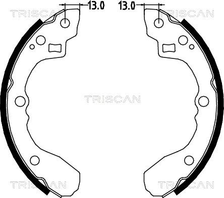 Triscan 8100 18590 - Комплект тормозных колодок, барабанные autosila-amz.com