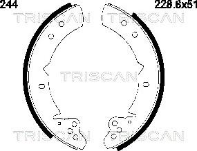 Triscan 8100 13525 - Комплект тормозных колодок, барабанные autosila-amz.com