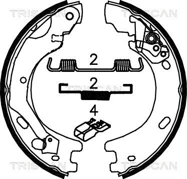 Triscan 8100 17014 - Комплект тормозов, ручник, парковка autosila-amz.com