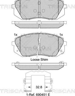 Triscan 8110 43054 - Тормозные колодки, дисковые, комплект autosila-amz.com