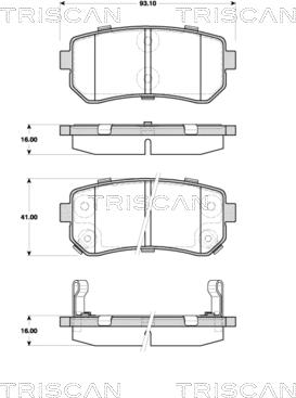 Triscan 8110 43032 - Тормозные колодки, дисковые, комплект autosila-amz.com