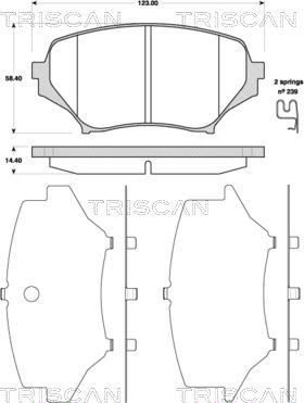 Triscan 8110 50025 - Тормозные колодки, дисковые, комплект autosila-amz.com