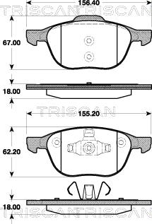 Triscan 8110 50023 - Тормозные колодки, дисковые, комплект autosila-amz.com