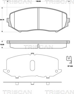 Triscan 8110 69018 - Тормозные колодки, дисковые, комплект autosila-amz.com