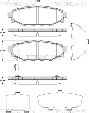 Triscan 8110 68184 - Тормозные колодки, дисковые, комплект autosila-amz.com