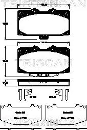 Triscan 8110 68181 - Тормозные колодки, дисковые, комплект autosila-amz.com
