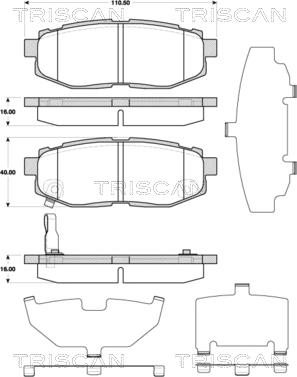 Triscan 8110 68183 - Тормозные колодки, дисковые, комплект autosila-amz.com