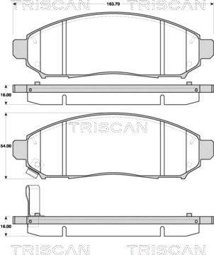 Triscan 8110 14046 - Тормозные колодки, дисковые, комплект autosila-amz.com