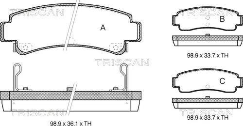 Triscan 8110 14166 - Тормозные колодки, дисковые, комплект autosila-amz.com