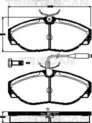 Triscan 8110 10554 - Тормозные колодки, дисковые, комплект autosila-amz.com