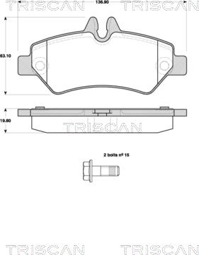 Triscan 8110 10558 - Тормозные колодки, дисковые, комплект autosila-amz.com