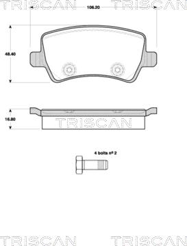 Triscan 8110 10564 - Тормозные колодки, дисковые, комплект autosila-amz.com