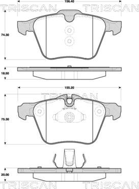 Triscan 8110 10565 - Тормозные колодки, дисковые, комплект autosila-amz.com