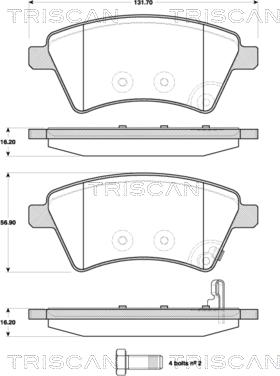 Triscan 8110 10566 - Тормозные колодки, дисковые, комплект autosila-amz.com