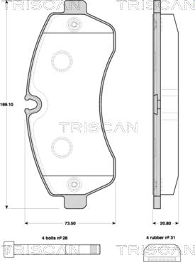 Triscan 8110 10560 - Тормозные колодки, дисковые, комплект autosila-amz.com