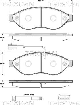 Triscan 8110 10562 - Тормозные колодки, дисковые, комплект autosila-amz.com