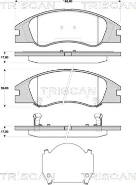 Triscan 8110 18022 - Тормозные колодки, дисковые, комплект autosila-amz.com