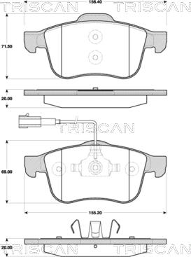 Triscan 8110 12017 - Тормозные колодки, дисковые, комплект autosila-amz.com