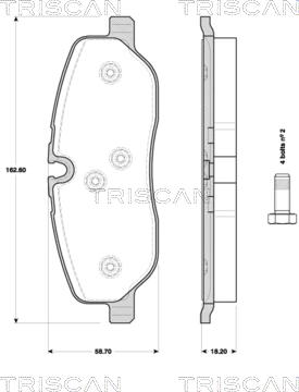 Triscan 8110 17025 - Тормозные колодки, дисковые, комплект autosila-amz.com