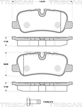 Triscan 8110 17026 - Тормозные колодки, дисковые, комплект autosila-amz.com