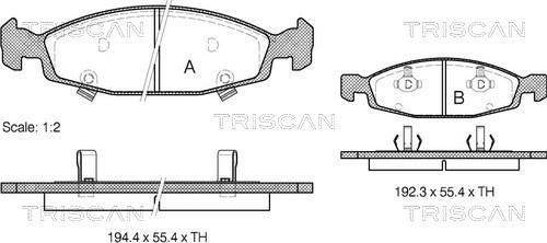 Triscan 8110 80527 - Тормозные колодки, дисковые, комплект autosila-amz.com