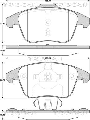 Triscan 8110 38006 - Тормозные колодки, дисковые, комплект autosila-amz.com