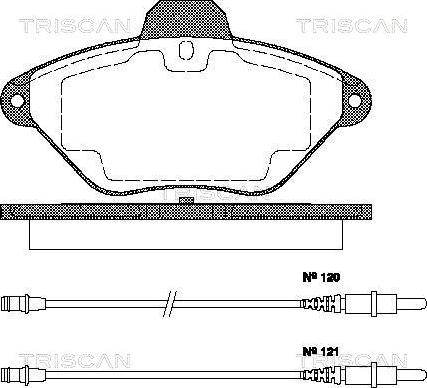 Triscan 8110 38180 - Тормозные колодки, дисковые, комплект autosila-amz.com