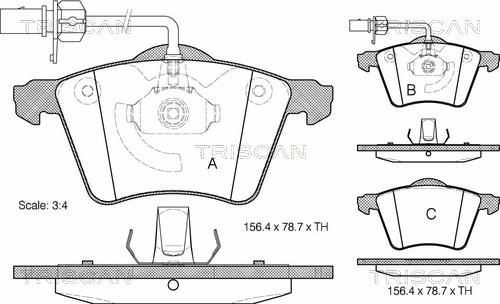 Triscan 8110 29026 - Тормозные колодки, дисковые, комплект autosila-amz.com