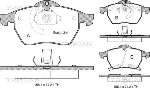 Triscan 8110 24011 - Тормозные колодки, дисковые, комплект autosila-amz.com