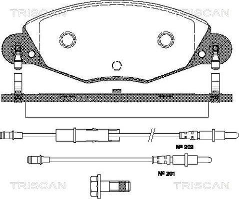 Triscan 8110 28018 - Тормозные колодки, дисковые, комплект autosila-amz.com