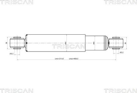 Triscan 8705 10205 - Амортизатор autosila-amz.com