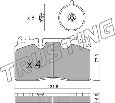 Trusting 995.0-141 - Тормозные колодки, дисковые, комплект autosila-amz.com