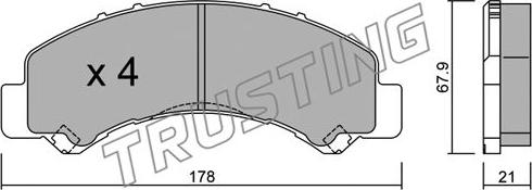 Trusting 941.0 - Тормозные колодки, дисковые, комплект autosila-amz.com